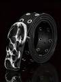 Genuine leather men belts fashionable retro trend belts for men jeans versatile rivet metal belt men. 