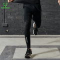 VANSYDICAL Compression Pants Men Running Tights with Reflective Striped Basketball Legging Workout Elastic Waist Trousers Men.