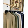 Autumn Winter Velvet Base Layer Men's Solid Color Half Turtleneck Long-sleeved T-shirt Plus Velvet Thickened Inner Wear Warm Top. 