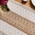 Boho Table Runner for Home Decor Macrame Cream & Brown Farmhouse Table Runner with Tassels for Bohemian Dining Bedroom Decor. 