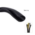 3Meters Black Wire Conduit Convoluted Tubing Wire Threading Plastic Sleeve Flexible Split Loom Wire Cover Cable Wrap Protector. 