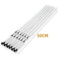 50cm 6Pcs BBQ Skewer Stainless Steel Wide Barbecue Sticks Flat BBQ Fork Outdoor Camping Picnic BBQ Utensil Kitchen Accessories.