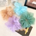 PACK of 5 Random organza  Lightweight Hair Scrunchie Scrunch Bobble Elastic Band Handmade medium size hair tie fashion hair accessories for women and girls hair rope soft tissue organza fashion transparent scrunchies. 
