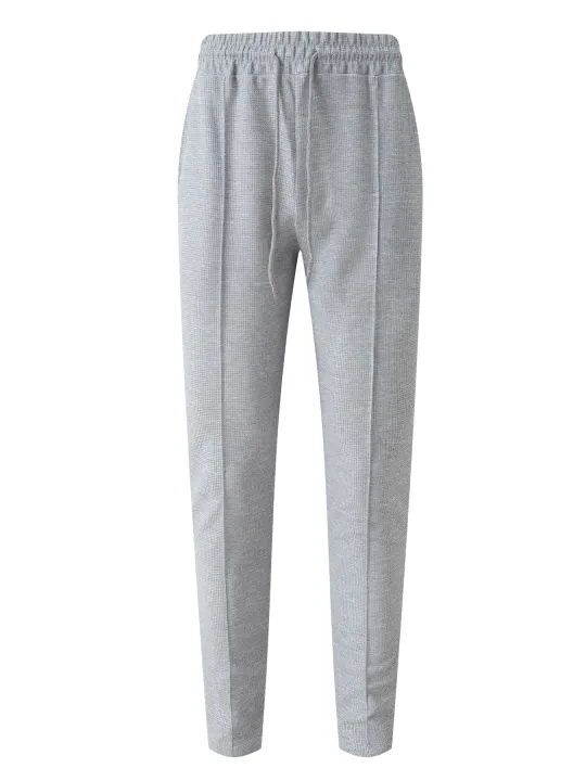 Men's%20Waffle%20Check%20Stand-Up%20Collar%20Semi-Casual%20Business%20Suit%20Button-Down%20Top%20with%20Comfortable%20Trousers%20Have%201/2%20Pieces%20-%20Image%207
