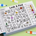 Interactive Hidden Objects Book for Kids , Look and Find Activity Book , Visual Search Exercises , Concentration Games. 