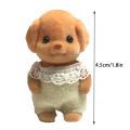 Limb Movable Forest Family Animal Figure Poodle Flocked Shaggy Figurine Dog Model Toy Dollhouse Miniatures Accessories For Kids.