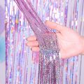 Birthday Party Decorations Backdrop Curtains Glitter Black Gold Tinsel Fringe Foil Curtain Background Wedding Adult Anniversary.