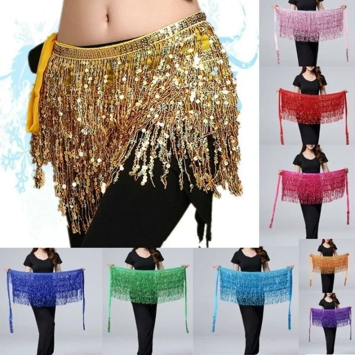 Belly%20Dance%20Waist%20Chain%20New%20Glitter%20Layer%20Tassel%20Waist%20Cover%20Indian%20Dance%20Performance%20Practice%20Strap%20Hip%20Scarf%20Skirt%20Waist%20Scarf%20-%20Image%202