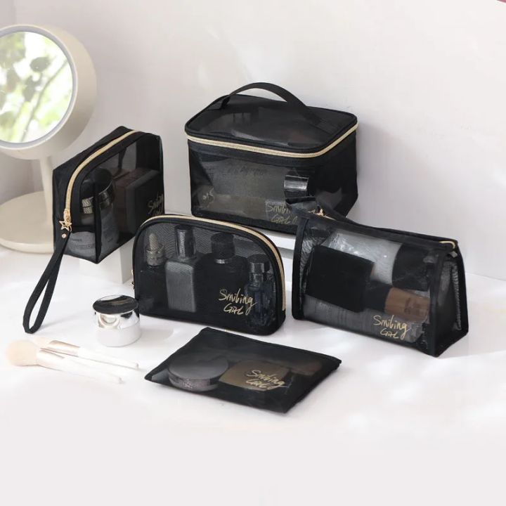 Women%20Travel%20Cosmetic%20Bag%20Large%20Capacity%20Black%20Mesh%20Makeup%20Case%20Organizer%20Storage%20Pouch%20Casual%20Zipper%20Toiletry%20Make%20Up%20Wash%20Bags%20-%20Image%204