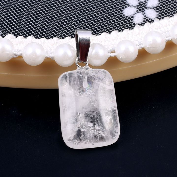 Natural White Clear Quartz Durre Najaf Stone Pendant for Men Women DIY jewelry making