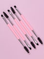 5PCS Multi-functional Pink Double-headed Mascara Brush, Eyebrow Brush, Beginner's Eye Makeup Tool Mascara Curl Makeup Brush.