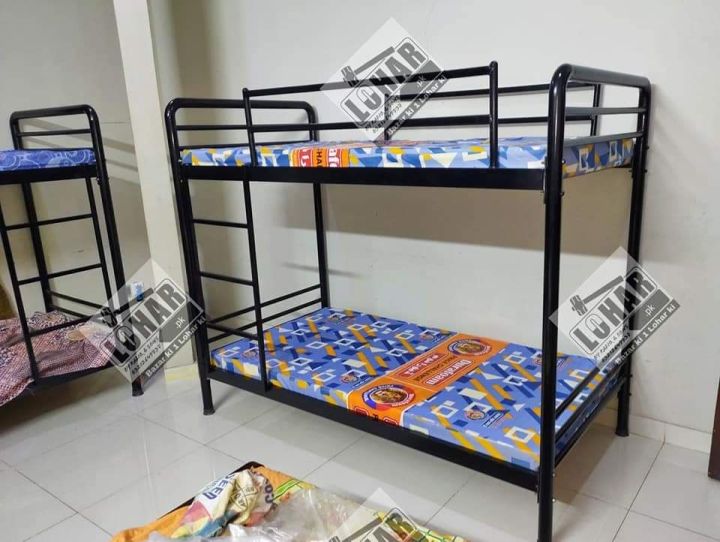 Metal Bunk Bed / Corner Less Double Storey Bed / Double Dacker Space Saving Bed