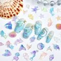 50PCS 3D Creative Simulated Conch Shell Nail Charms Colorful Translucent Jellyfish Ocean Series Resin Nail Art Decorations DIY. 