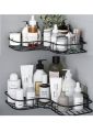 Oslen Metal (Pack of 1 Self-Adhesive Shelf/Storage Organizer for Bathroom and Kitchen Corner Wall Mounted Rack Shelf Bathroom Accessories Storage Rack (No Drilling-Shelf Adhesive) (8 and 9 INCH,Black). 