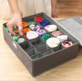 Underwear socks storage organizer with lids foldable closet Drawer Divider 24 cells, storage. 