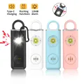 Personal Self Defense Alarm，130db Self Defense Siren Safety Alarm For Women Girl, Personal Keychain Alarm Rechargeable Battery. 