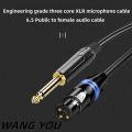 6.35mm XLR Male And Female Microphone Cable Large Three Core Large Two Core Mixing Table Power Amplifier Sound Cable. 