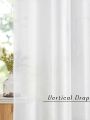 84 inches Long Chiffon White Sheer Curtain Rod Pocket Soft Silky Texture Sheer Window Drapes 1pc. 