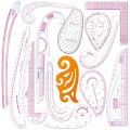 Empire sewing ruler and French curve, used for pattern making drafting, transparent plastic fashion designer ruler pieces assemb. 