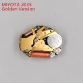 Miyota Golden 2035 Quartz Watch Movement Japan Original Mod Replace Mechanism Gold 2035 Movement with Battery/Stem Parts. 