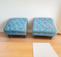 2 SEATER PUFFY SOFA SET IN TURKISH FABRIC (SIZE: 1 SINGLE 22 X 22 INCHES HEIGHT 15 INCHES). 