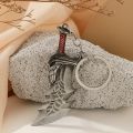 1PC alloy hip-hop handsome big knife men's keychain, party accessories, big knife weapon model keychain.