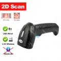 1D 2D QR Handheld Barcode Scanner Reader Bar Reader Portable USB Wireless 2.4G Bluetooth Connect PDF417 DM Code 3 in 1 1.5m Drop. 
