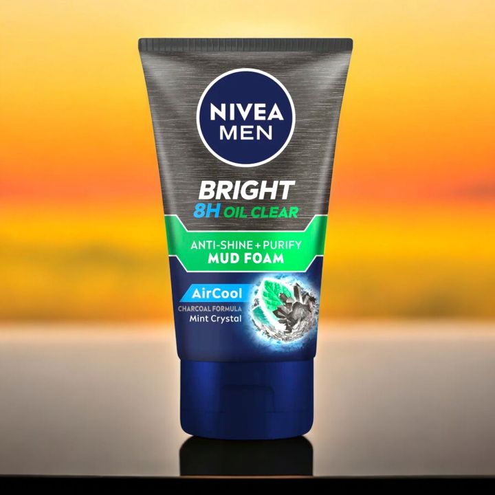 NEVIA MEN Bright Oil Clear Anti Shine + Purify Cooling Foam 100ml