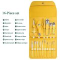16pcs/set Nail Cutter Set Stainless Steel Nail Clippers Set With Folding Bag Manicure Cutter Kits Scissors Makeup Beauty Tool. 