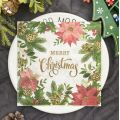 Christmas Decoration Colourful Tissue Paper Company Party Original Wood Pulp Flower Printed Napkin Square Facial Tissue Paper. 