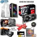 Best Budget Gaming PC With AMD Radeon RX 580 8GB Budget Performance Graphics Card, Ryzen 5 5500(12Threads) Processor, Gigabyte B550M/A520M K V2, 16GB RAM.. 