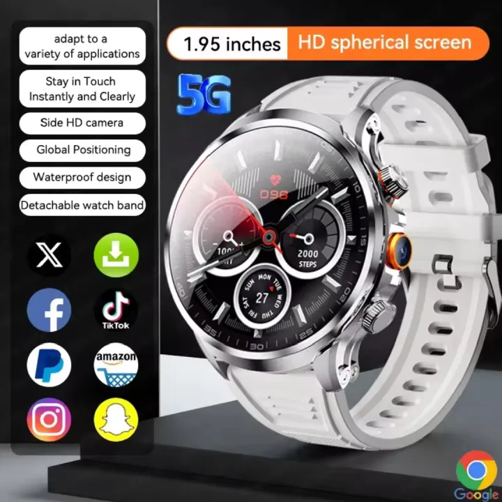 8GB+128GB%20RAM%205G/4G%20Smart%20Watch%201.95%20inch%20AMOLED%201880mah%20Battery%20500W%20Camera%20GPS%20WIFI%20Google%20APP%20Download%20Smartwatch%20Android%209.0%20-%20Image%202