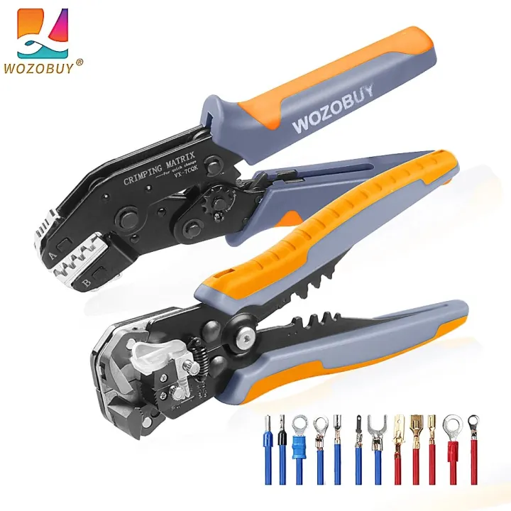 WOZOBUY%207CQK%20Crimping%20Tool%20Set%20Wire%20Crimper%20for%20Solar%20PV%20Connectors,Non-Insulated,DuPont,Ferrule%20Connectors-8%20Inch%20Wire%20Stripper%20-%20Image%203