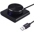 USB Computer Volume Controller Mini One-button Mute Control PC Speaker External Volume Control Adjust Knob Black Plug and Play. 