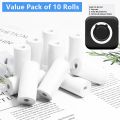 5 Rolls Thermal Adhesive Sticker Paper 57x25mm Inkless Black on White Paper for Mini Thermal Printer Cash Register POS Receipt. 