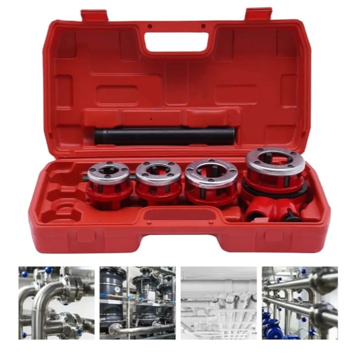 Manual Pipe Threader Portable Ratchet Pipe Threading Cutting Tool Kit ...