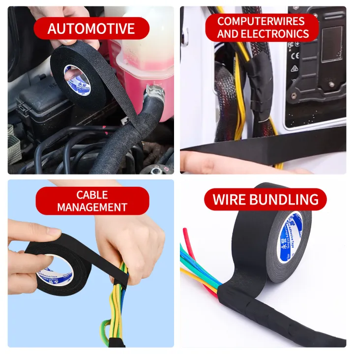 Wiring%20Harness%20Tape,%20Automotive%20Cloth%20Tape%20with%20High%20Temperature%20Electrical%20Wrap%20and%20Noise%20Dampening%20Heat%20Resistant%20Adhesive%20-%20Image%205