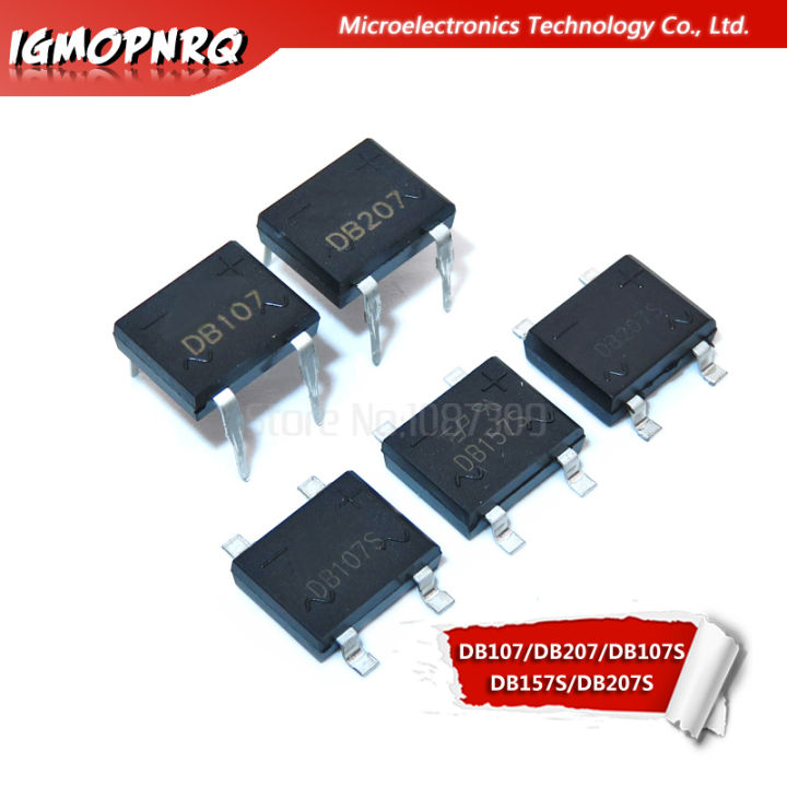 Db307s 100pcs DB107S DB107 DB207S DB207 DB157S 2A 1000V Bridge Rectifiers 1A ...