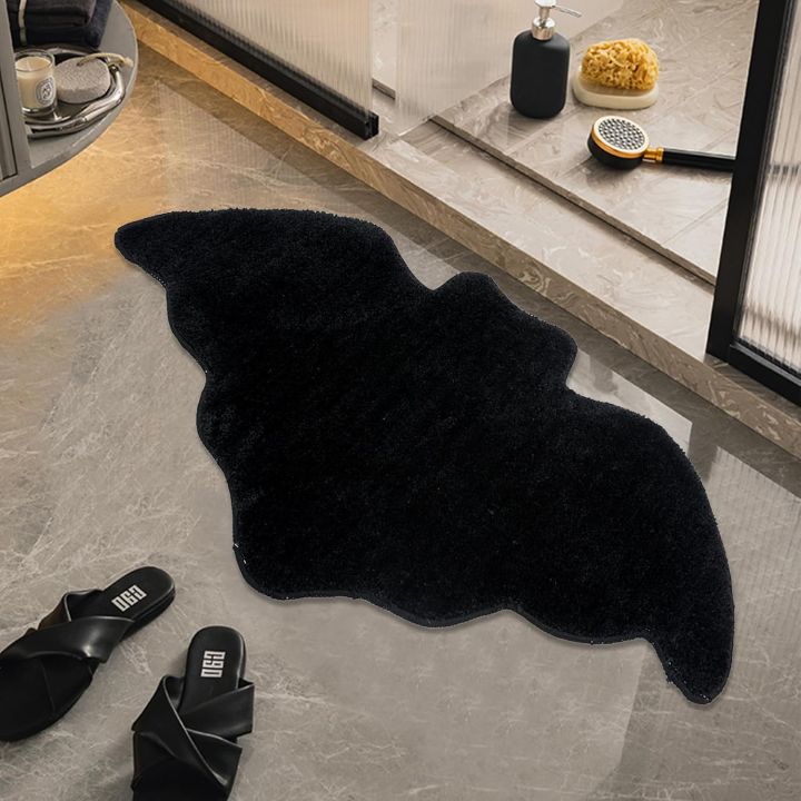 Halloween%20Decoration%20Bat%20Shaped%20Bathroom%20Rug%20Black%20Non%20Slip%20Floor%20Mat%20for%20Living%20Room%20Halloween%20Indoor%20Decor%20Carpet%20Prop%20-%20Image%202