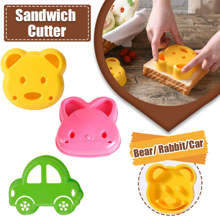 Bento Rabbit Cutter Sandwich Cutter Mini Cartoon Teddy Bear Cute Rabbit Bread Knife ...