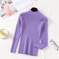 ZOKI Autumn Women Pullover Sweater Fashion Half Turtleneck Knitted Female Jumper Long Sleeve Winter Black Soft Elastic Blouse. 