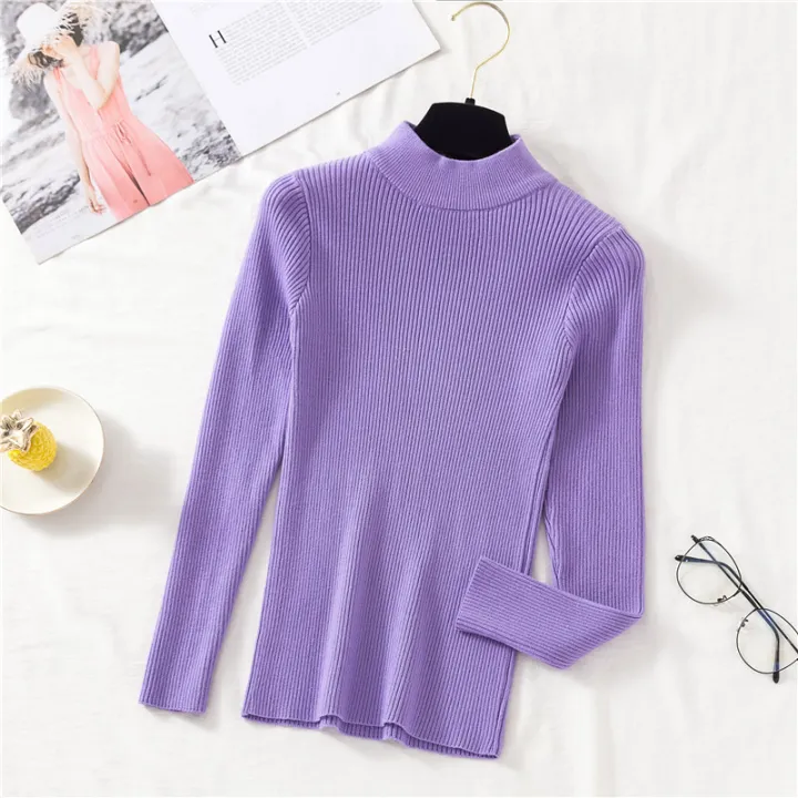 MEXZT%20Solid%20Sweater%20Women%20Harajuku%20Half%20Turtleneck%20Knitted%20Pullovers%20Korean%20Black%20Knitwear%20Winter%20Fashion%20Basic%20All%20Match%20Jumper%20-%20Image%204