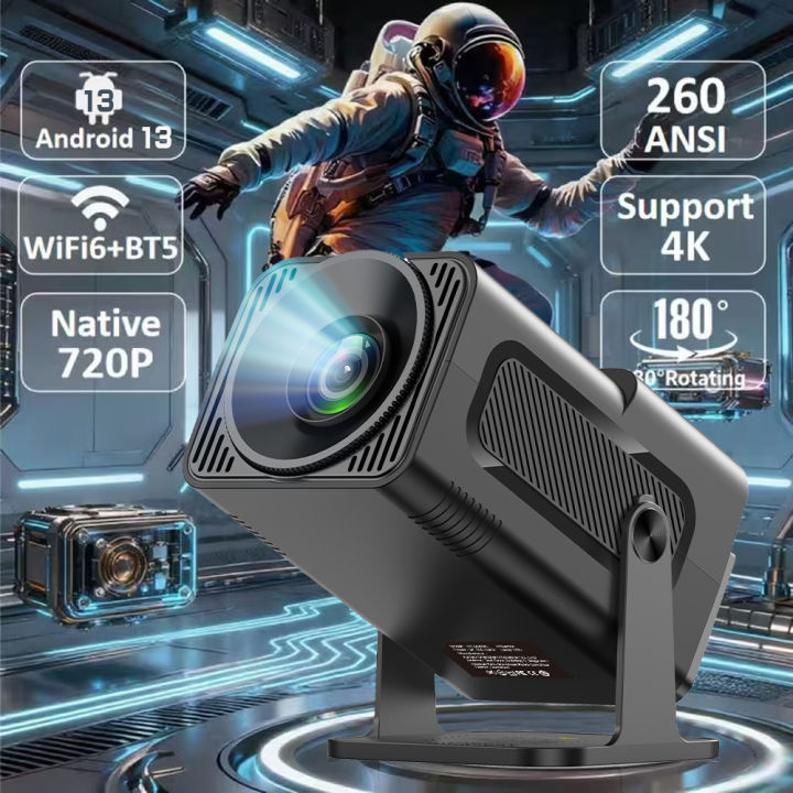 HY320 Mini Projector | 4K Android 13 Projector Native 720P 390 ANSI ...