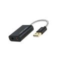 CableCreation USB Audio Adapter External Sound Card with 3.5mm Headphone and Microphone Jack Compatible with Windows, Mac, macOS, Linux, PS4, PS5, Plug and Play, Aluminum Black. 