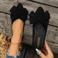 Women Flats Shoes Summer New Bow Pointed Toe Female Loafers Walking Fashion Sneakers Casual Shallow Breathable Shoes for Women.