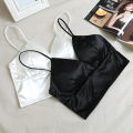Satin crop top. 