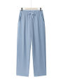 Men's Casual Straight Trousers Summer Autumn Breathable Solid Color Long Pants Drawstring Fitness Sweatpants Men Streetwear. 