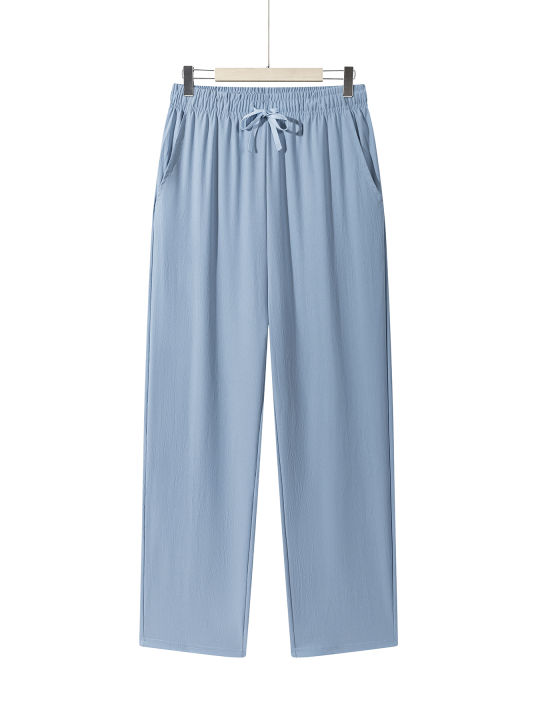 Men's%20Casual%20Straight%20Trousers%20Summer%20Autumn%20Breathable%20Solid%20Color%20Long%20Pants%20Drawstring%20Fitness%20Sweatpants%20Men%20Streetwear%20-%20Image%203