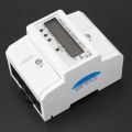Digital Electric Meter DIN Rail Mount 3 Phase 4 Wire Kwh Electronic Energy Meter 50 Hz/60 Hz 3 x 20(80A) Multifunctional Usage Power Gauge. 