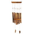 Bamboo wind chime six tubes with beads. 